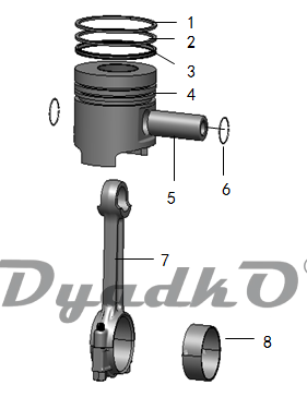 Запчасти, схема и деталировка Piston & Connecting rod assembly